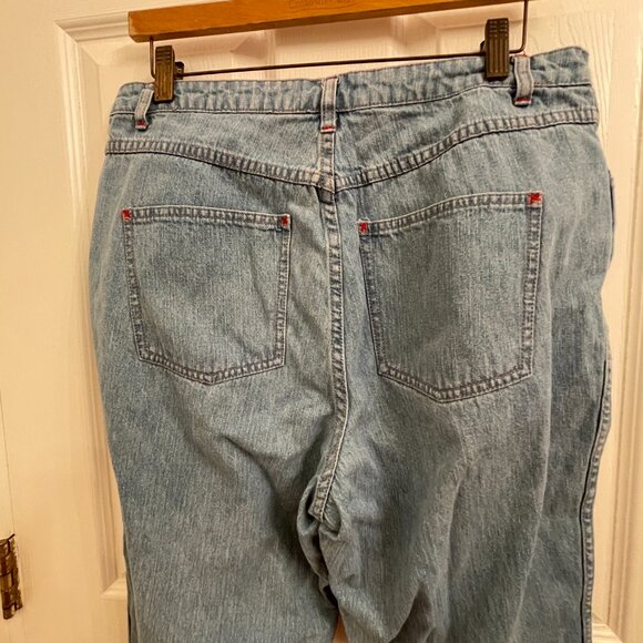 CJ Banks Capri Medium Wash High Rise Cotton Jeans size 14 W - Picture 6 of 6